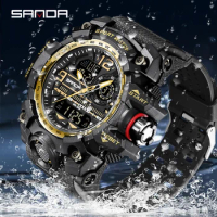 SANDA 2024 G Style New Men's Watches 50M Waterproof Shock Sports Military Quartz Watch For Male Digital Wristwatch Clock 3133