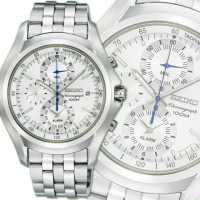 【SEIKO 精工】CS三眼系列/勇者之劍計時腕錶40㎜-加超值好禮 SK004(SNAE81P1/7T62-0KY0S)