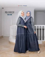 Yasmeera Couple Set Gamis Brisbane El-Rasheed Modern Elegan Viral by Yasmeera S DENIM