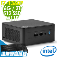 INTEL NUC 13代迷你電腦 (i7-1360P/16G/512SSD+2TB/W11P)