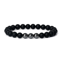 Gelang Hitam Pirus Agate Bio Energy Terapi Pria & Wanita Import Quality Asli Feng Shui Bracelets cou