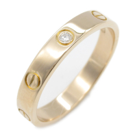 【二手名牌BRAND OFF】CARTIER 卡地亞 18K 玫瑰金 Love 1P 鑽石 戒指 #62 B4050700