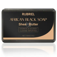 100g 2024 African Black Soap Deep Cleansing Exfoliating Body Moisturizing Care Hand Made Soap Acne Skin Care Shea Butter