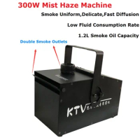 Double Smoke Outlet 300W Mist Haze Machine 1.2L Fog Machine DMX512 Smoke Machine Professional Stage Lighting Shows Equipments