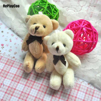 50pcs/lot Mini Teddy Bear Stuffed Plush Toys 8cm Small Bear Stuffed Toys pelucia Pendant Kids Birthday Gift Party Decor 106