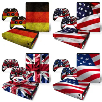 usa flag uk flag skin Sticker Decal For Microsoft Xbox One X Console and 2 Controllers For Xbox One X Skins Stickers Vinyl