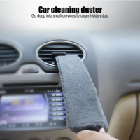 Car Air Conditioner Air Outlet Cleaning Brush Flexible Coral Fleece Crevice Duster Car Duster Duster Interior Cleaning Tool