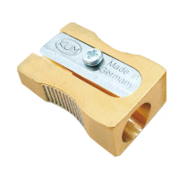 【KUM 庫姆】300-1 BRASS黃銅單孔削筆器(適用8mm鉛筆)