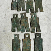 Antique Bronze Han Dynasty Ten Cloth Coin Decorative Pendant