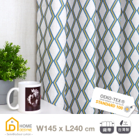 【Home Desyne】台灣製手工北歐菱形格仿麻窗簾(145x240)