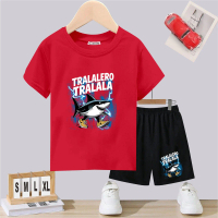 Setelan Anak-anak Unisex anomali tralalero tralala Lengan Pendek Celana Pendek Umur 2-10 Tahun