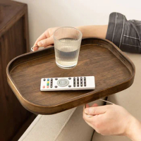 Sofa Wooden Armrest Clip-On Table Tray Foldable Couch Arm Tray Sofa Tables TV Table Side Tables For Eating And Drinking