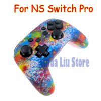 1pc For Nintendo Switch Pro Controller Gamepad Water Transfer Print Silicone Cover Rubber Skin Grip Case Protective