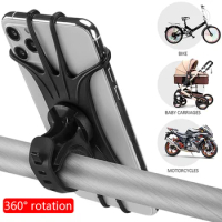 Motorcycle Bicycle Silicone Mobile Phone Holder Universal Bike Handlebar Stand Mount Bracket Mount Phone Holder for Smart phones