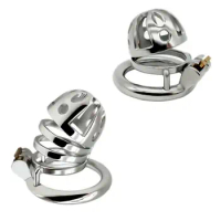 New Stainless Steel Male Chastity Device Belt Chastity Short Cage Fetish Lock 34 Chastity Cock Ring Cage