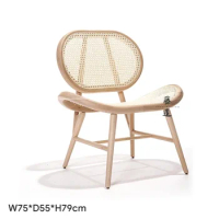 Solid Wood Single Sofa Props Backrest Double Chair Ash Wood Bed &amp; Breakfast Home Rattan