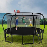 8 FT Trampoline for Kids Recreational Trampoline with Basketball Hoop and Ladder Enclosure for Kids Adults Family, ASTM