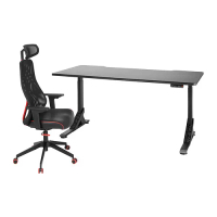 UPPSPEL/MATCHSPEL 電競桌/椅, 黑色, 180x80 公分