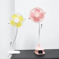 Usb Clip Small Fan Room With Light Mini Portable Charging Desktop Mute Small Fan Child Safety Fan Summer Home Essentials