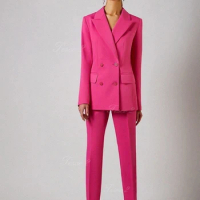Tesco 2 Fashion New Women's Suit Peak Lapel Slim Fit Pencil Pants Suit For Women Spring Autumn 2 Piece Jacket Blazer Pants