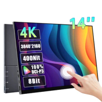 13.3/14 Inch 4K UHD Touchscreen Portable Monitor 3840*2160 HDR 100%sRGB 400Nit Display IPS Screen For PC Laptop Xbox PS5 Switch