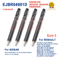 4 Pieces Common Rail Injector EJBR04001D Diesel Nozzle 28232248 For NISSAN ALMERA MICRA RENAULT Grand Scenic Clio Scenic Thalia