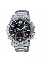Casio Casio EDIFICE Jam Tangan Pria - Silver Black Orange - Stainless Steel - ECB-20D-1ADF