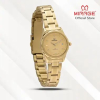 Mirage Jam Tangan Wanita Analog 8908 L Gold Original Stainless Plat Hitam