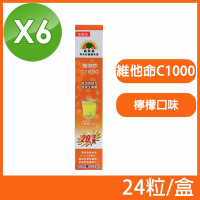 (6盒組)【SUNLIFE森萊富】德國原裝 維他命C1000發泡錠 檸檬口味 24粒/盒