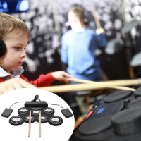 Rollable Portable Practice Folding Electronic Drums Set Learning Percussion Instrument For Kids Beginners