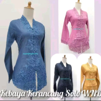 Kebaya Kerancang Solo WND - Pilihan Warna Biru, Pink, Navy, dan Kuning - Desain Elegan dengan Detail