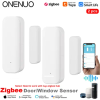 Tuya Smart ZigBee Door Window Sensor Smart Home Wireless Door Open Close Detectors APP Remote Alarm Work With Alexa Google Home