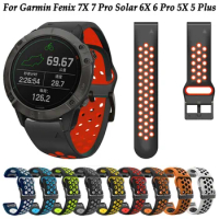 26mm 22mm Silicone Watchband For Garmin Fenix 6 6X Pro 5 5X Plus 7 7X Band Forerunner 935 945 Epix Wristband Quick Release Strap