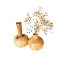 Vas Bunga Kayu Aesthetic Dekorasi Ruang Tamu minimalis diameter 10 cm Tanaman vas bunga vas bunga