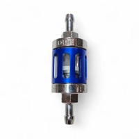 Filter Bensin Motor CNC Kaca Universal – Variasi Warna (Merah, Biru, Hitam, Silver) SILVER