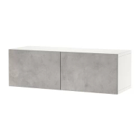 BESTÅ 上牆式收納櫃組合, 白色 kallviken/淺灰色 仿混凝土, 120x42x38 公分