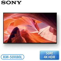 【SONY 索尼】 BRAVIA 50型 4K HDR LED Google TV顯示器(KM-50X80L)