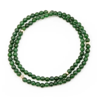【正佳珠寶】翡翠 頂級滿綠冰玻璃種 3mm 18K金 天然A貨翡翠玉手珠