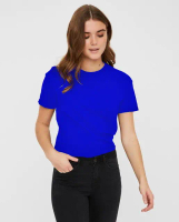 kaos polos bahan PE 30s UNISEX lengan pendek warna biru BCA / BENHUR Baju Atasan Oblong T-Shirt Wani