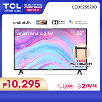 TCL 32 Inch Smart Android TV - LED32S5200 ( Apps, Netflix, YouTube,  Prime Video,   Assistant, Voice Remote, ISDBT Digital TV)