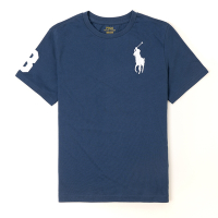 Polo Ralph Lauren RL 熱銷圓領大馬素面短袖T恤(男青年)-深藍色