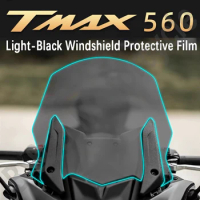 For Yamaha TMAX560 Windshield Sticker TPU Transparent Light Black Protective Film Invisible Motorcycle Clothing Film