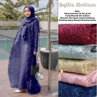 Aqila Mutiara Dress By Kamara Dress Gamis Satin Silk Brukat Outer Muslim Wanita Remaja Simple Elegan