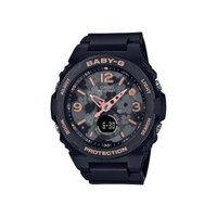 【CASIO 卡西歐】卡西歐 BABY-G 花卉風格雙顯手錶(黑 BGA-260FL-1A)