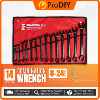 Explosive Models 8PCS/14PCS Combination Wrench Spanner Set Tools 8-24mm Black Chrome Vanadium CRV He