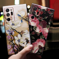For Funda Samsung Galaxy Note 20 Note20 Ultra 10 Note10 Plus Lite 20Ultra 5G Case Cover Cute 3D Flowers Men Women Phone Case