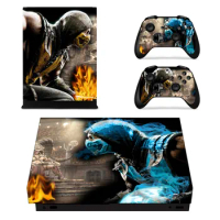 Mortal Kombat Skin Sticker Decal Cover for Xbox One X Console and 2 Controllers skins Vinyl