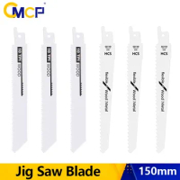 CMCP Jig Saw Blade 6" 6TPI WOOD HCS Saber Saw Blade Reciprocating Saw Blades for Wood Metal Cutting