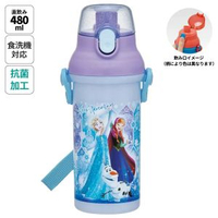 日本 Skater 廸士尼 冰雪奇緣 水壼瓶 兒童水樽 480ml 0.48L Frozen 直飲戶外旅行超輕一按式直飲兒童水樽水瓶水壺 平行進口 -V2 PURP