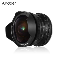 Andoer 7.5mm F2.8 Camera Lense Manual Focus Fisheye Lens Large Aperture for Sony A6600 A6100 A6400 A6500 A6300 A6000 5100 A77II